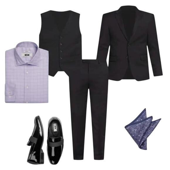 Men’s Pronto Uomo Black Tuxedo Pants 38L/32W – Classic‎ Formalwear - Picture 3 of 7